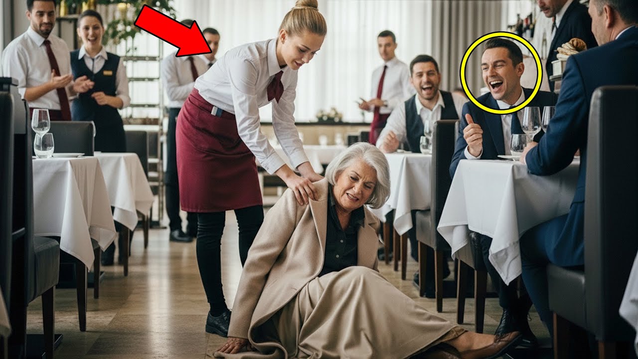 Everyone Mocked The Waitress Who Helped A Fallen Old Woman, Unaware She Was The Billionaire's Mother