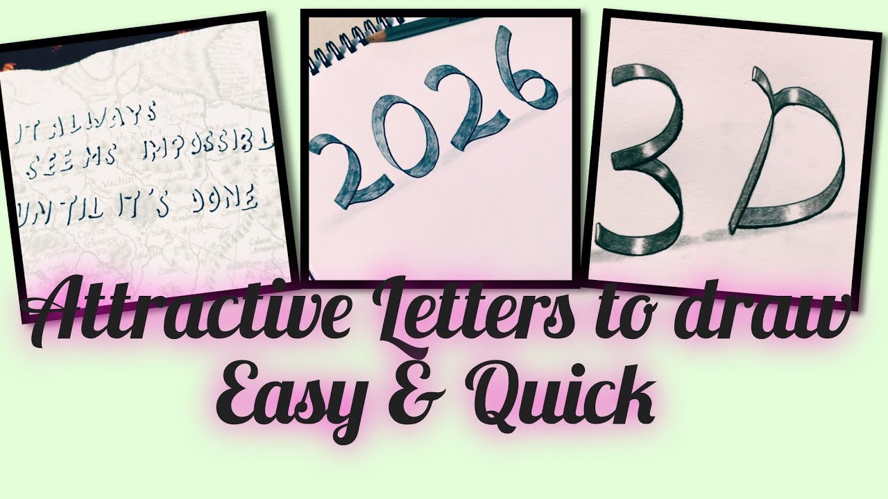 How to draw Attractive Letters Art in an easy way!#letterart#BeginnerArt#SatisfyingArt#PencilArt