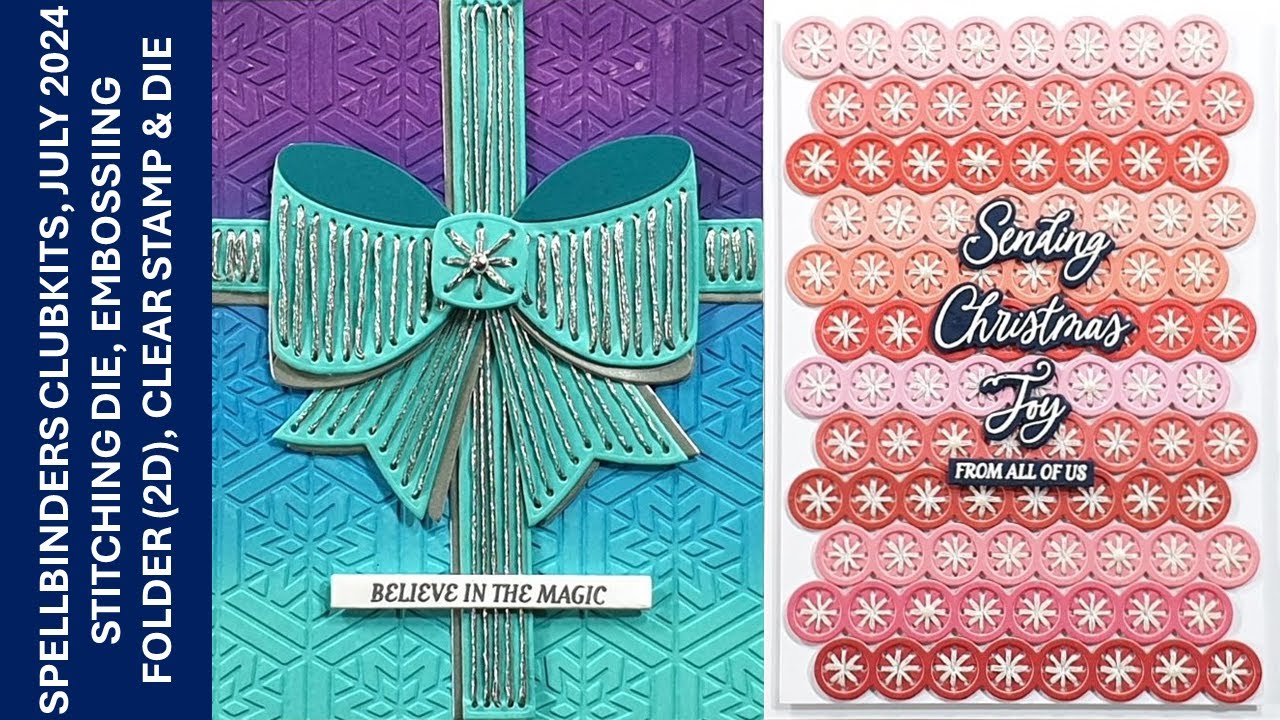Spellbinders Clubkits July 2024 - Stitching Die | Embossing Folder (2D) | Clear Stamp & Die