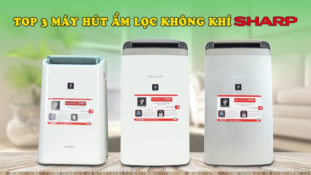 Top 3 máy hút ẩm lọc không khí Sharp được sử dụng nhiều nhất