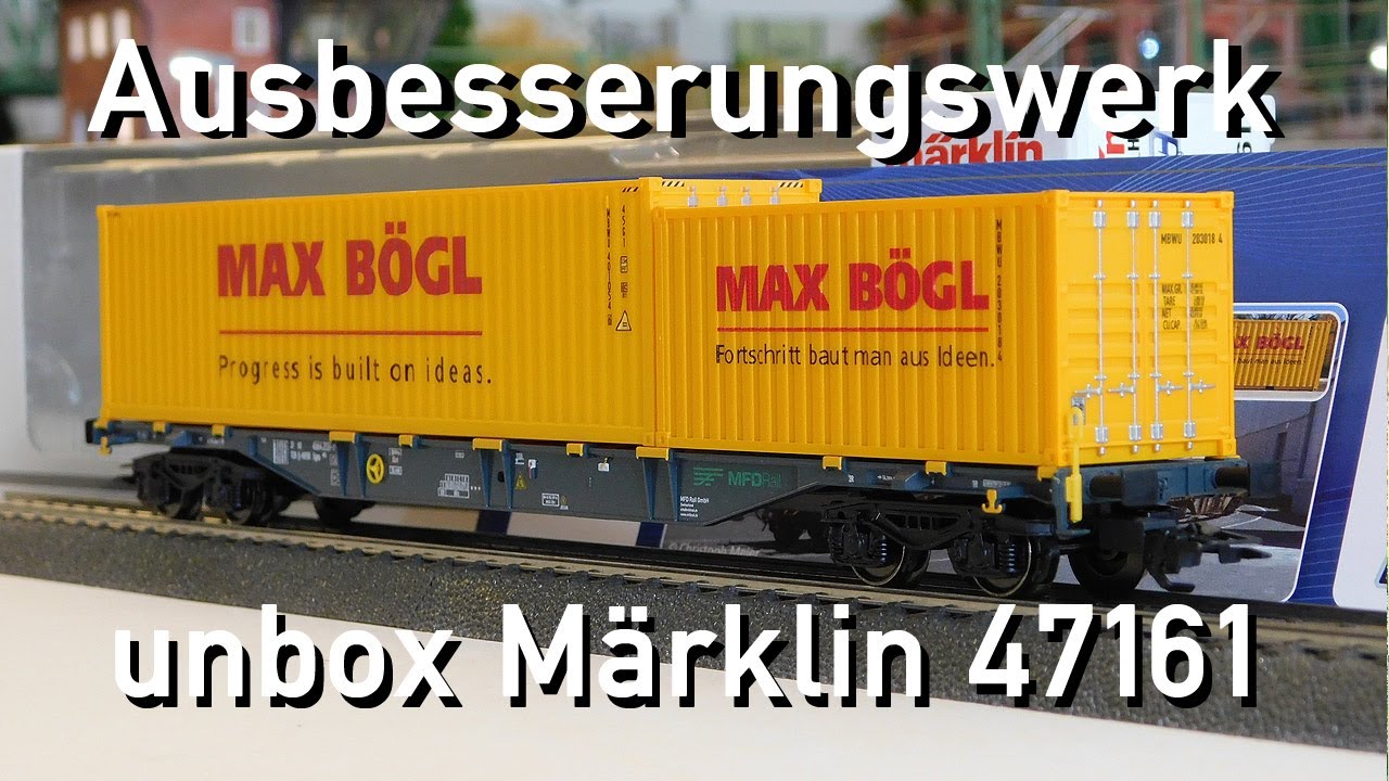 Ausbesserungswerk H0 Märklin unbox 47161 Containertragwagen Max Bögl LTD Vedes Edition Neuheit 2023