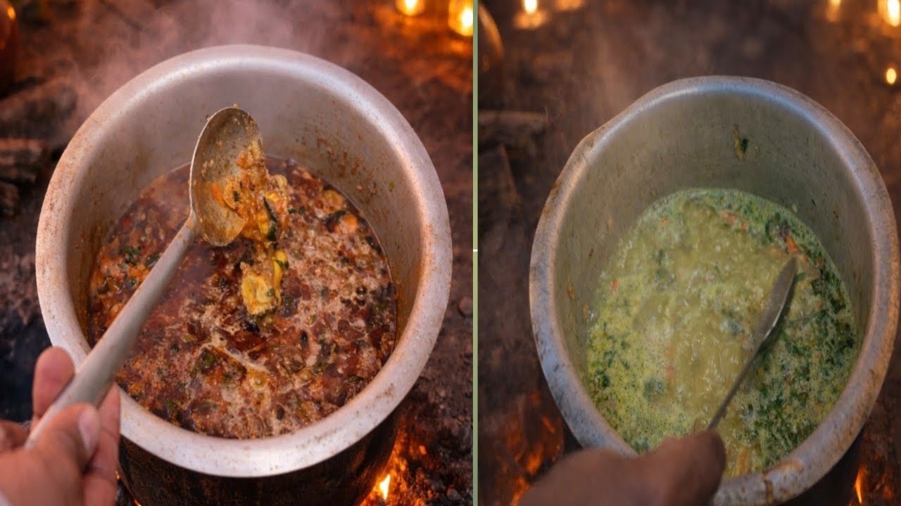 बकऱ्याचे पाया सूप आणि कोल्हापुरी स्टाईल भाजी l Goat Legs Soup And Kolhapuri Bhaji l 