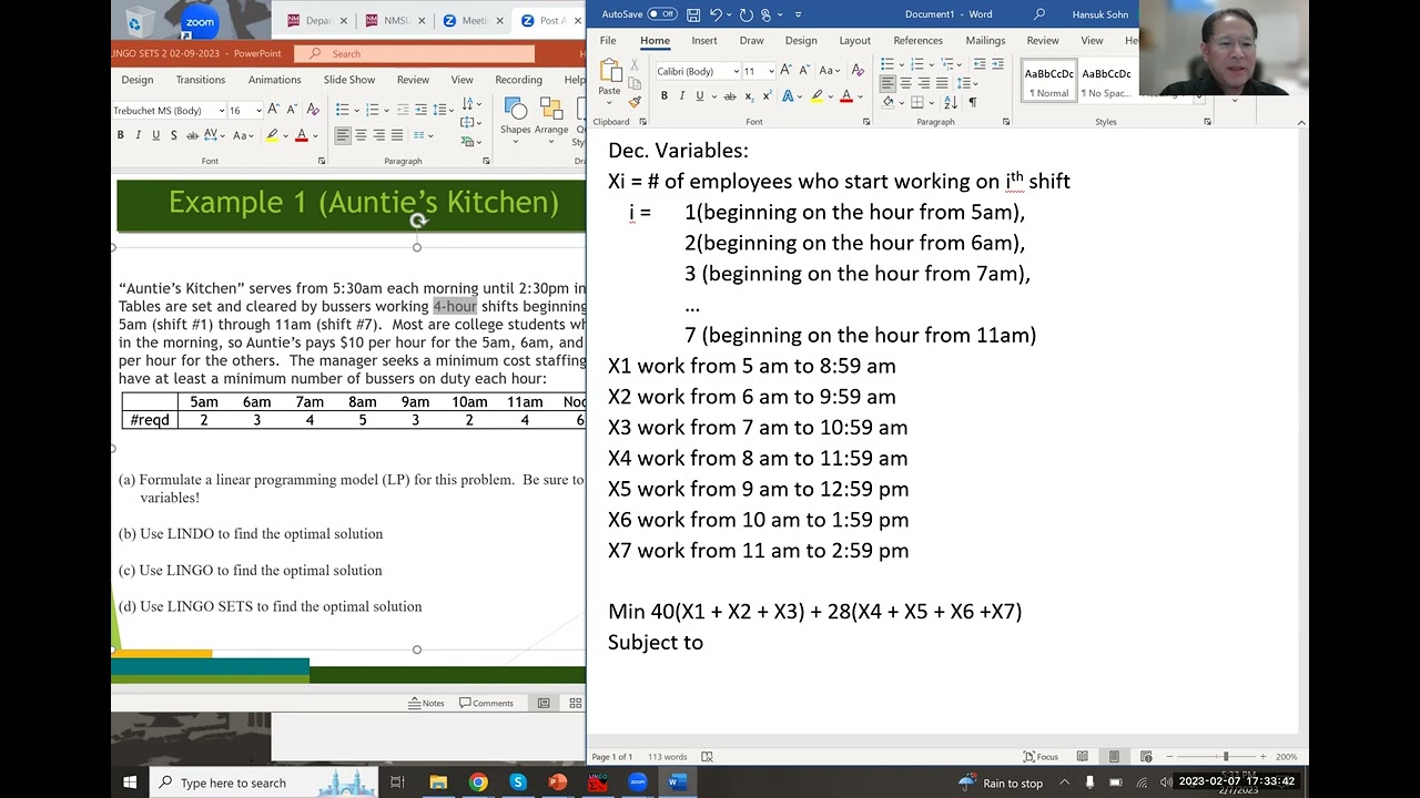 Linear Programming (Lecture #07): LP modeling with LINGO SETS 2