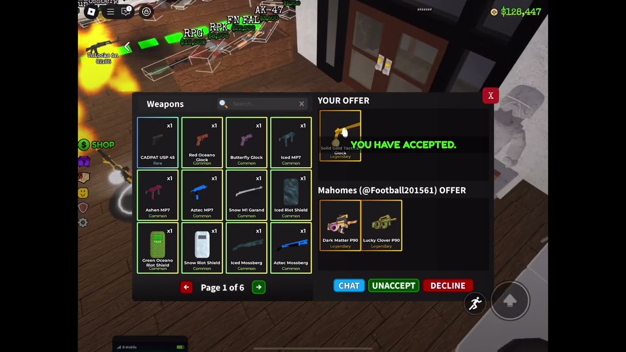 Trading Solid Gold Tac skin for Clover P90