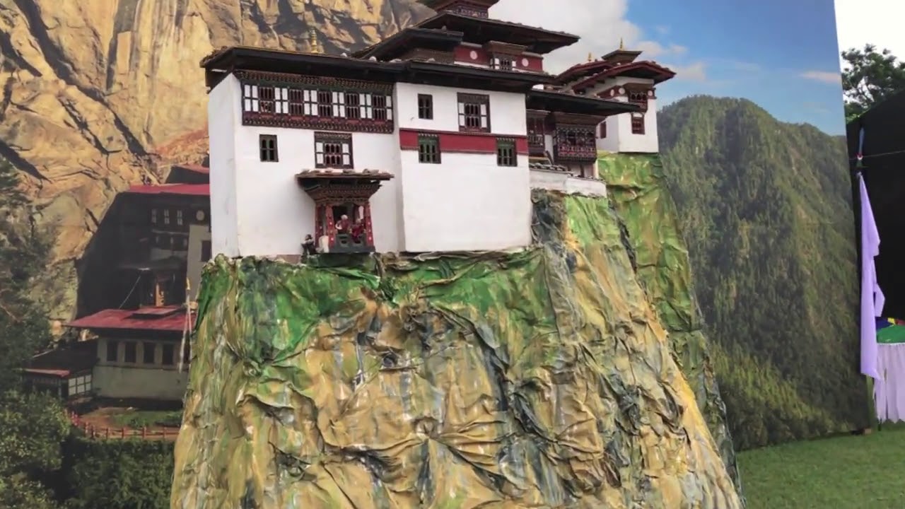 Miniature Bhutanese architecture at Bhutan Week in India