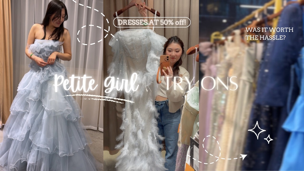 I Went to an Evening & Prom Dress Warehouse Sale *Petite Girl Experience* | VIMO Wedding