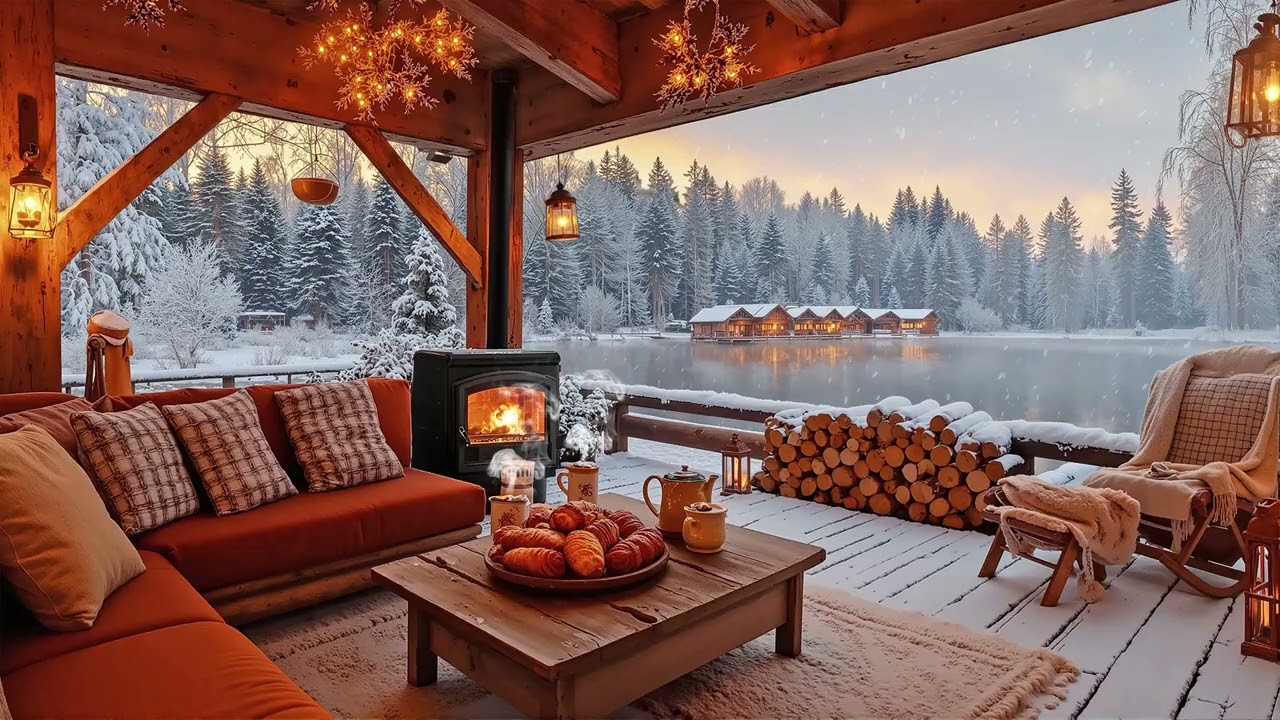Fireside Porch Winter Jazz ❄️ Smooth Cozy Jazz Music for Snowy Evenings & Warm Porch Vibes