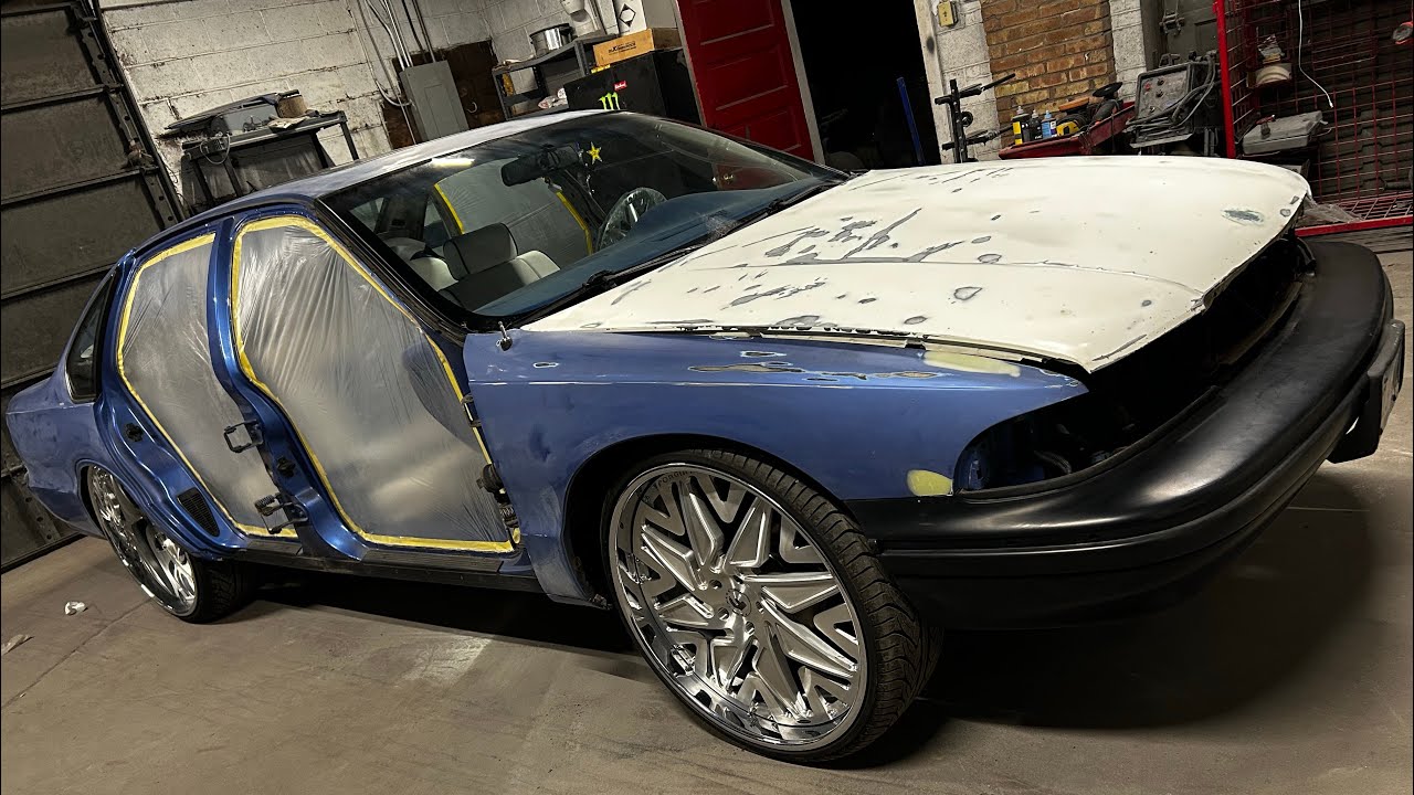 1993 Chevy bubble caprice on 26 inch Forgiato candy blue paint job pt.1