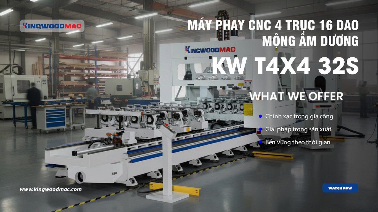 Máy Phay CNC 4 Trục 16 Dao Mộng Âm Dương | Giải Pháp Gia Công Toàn Diện | KW T4X4 32S