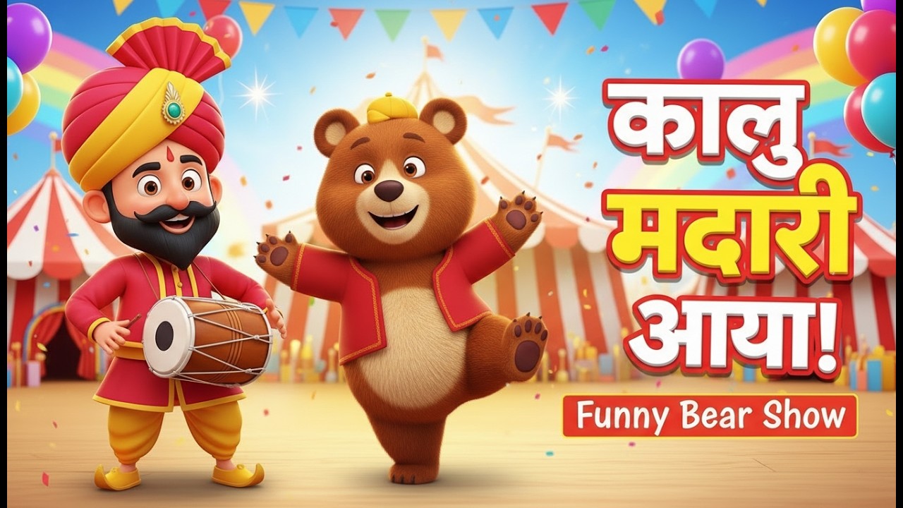 Kalu Madari Aaya 🐒 कालू मदारी आया | Popular Hindi Nursery Rhymes for Kids & Children 🧒✨