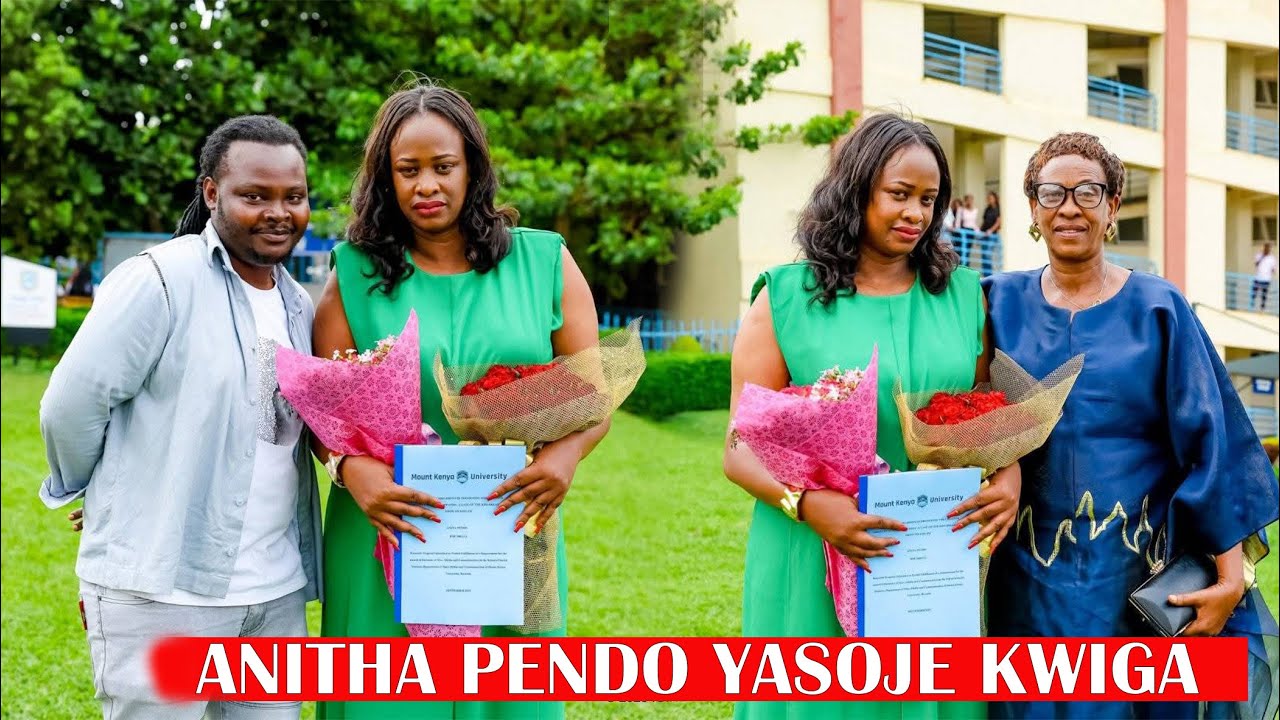 Anita Pendo asoje Kaminuza nyuma y'imyaka 8 ayiga. Ari mu byishimo bitagira akagero