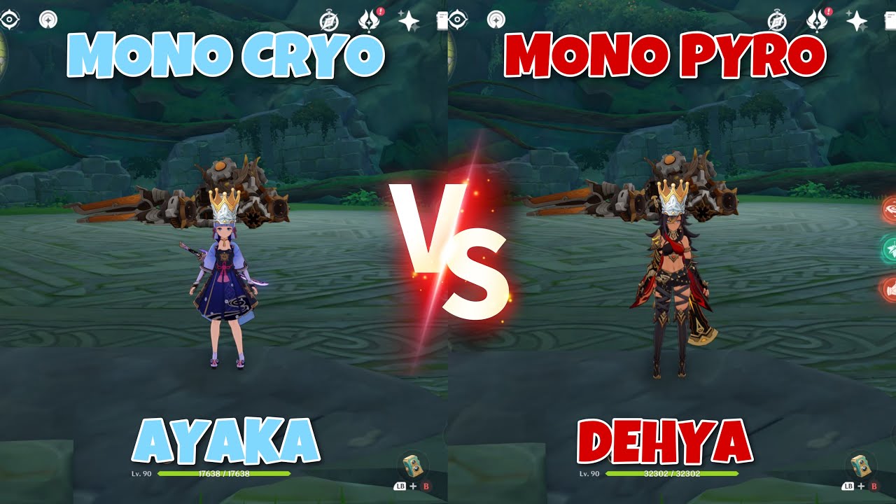 Ayaka Mono Cryo vs Dehya Mono Pyro Damage Comparisons & Showcases! Who are you Going to Pull???