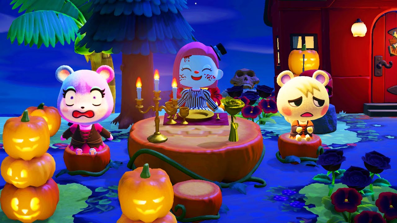 ROUTINE, VISITE MAISON HANTÉE ET DÉCO HALLOWEEN sur MON ILE ANIMAL CROSSING NEW HORIZONS LET'S PLAY