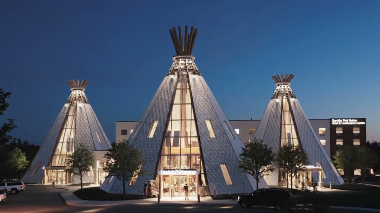 Gambler First Nation Hotel: Traditional Tipi Architecture | Modern Indigenous Concept