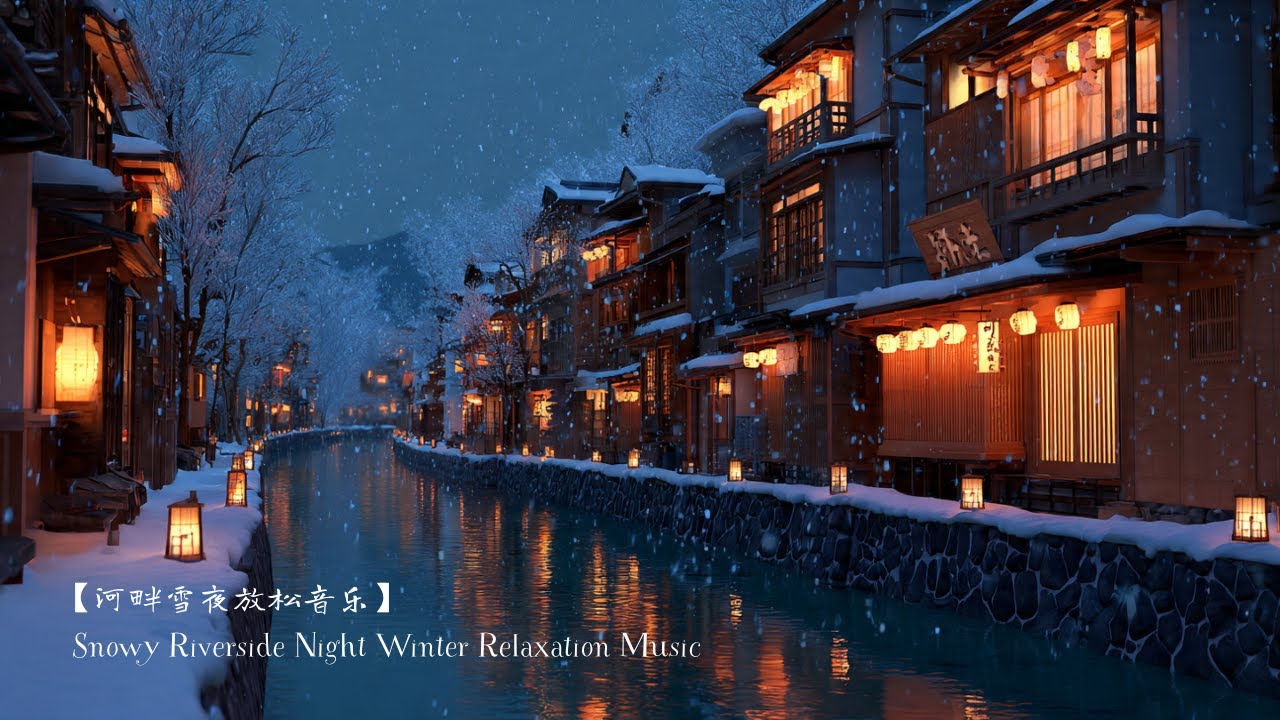 【新年冬日放松音乐】宁静氛围 | Snowy Riverside Night · Winter Relaxation Music #relaxingmusic #healingmusic