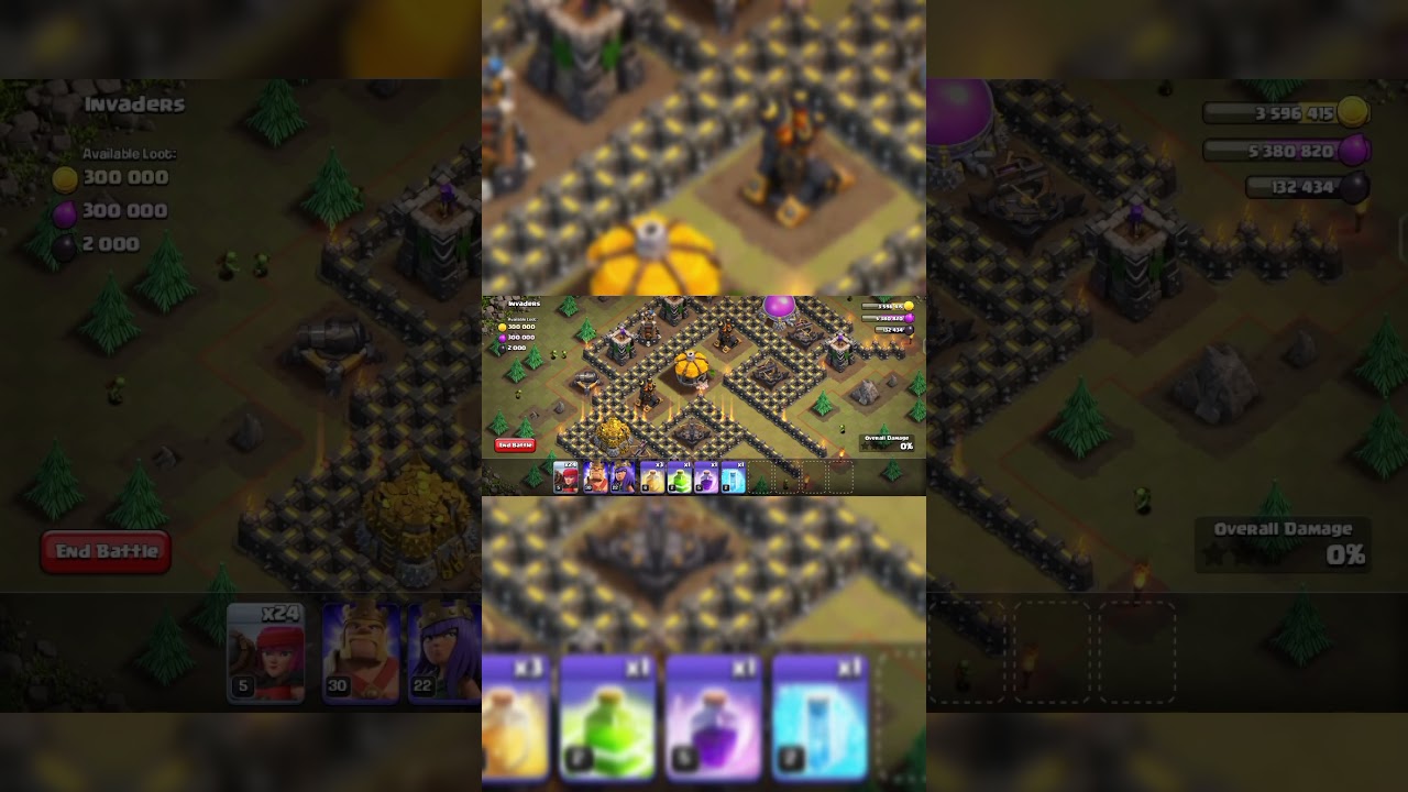 temporary troop vs goblin map #clashofclans #goblinmap