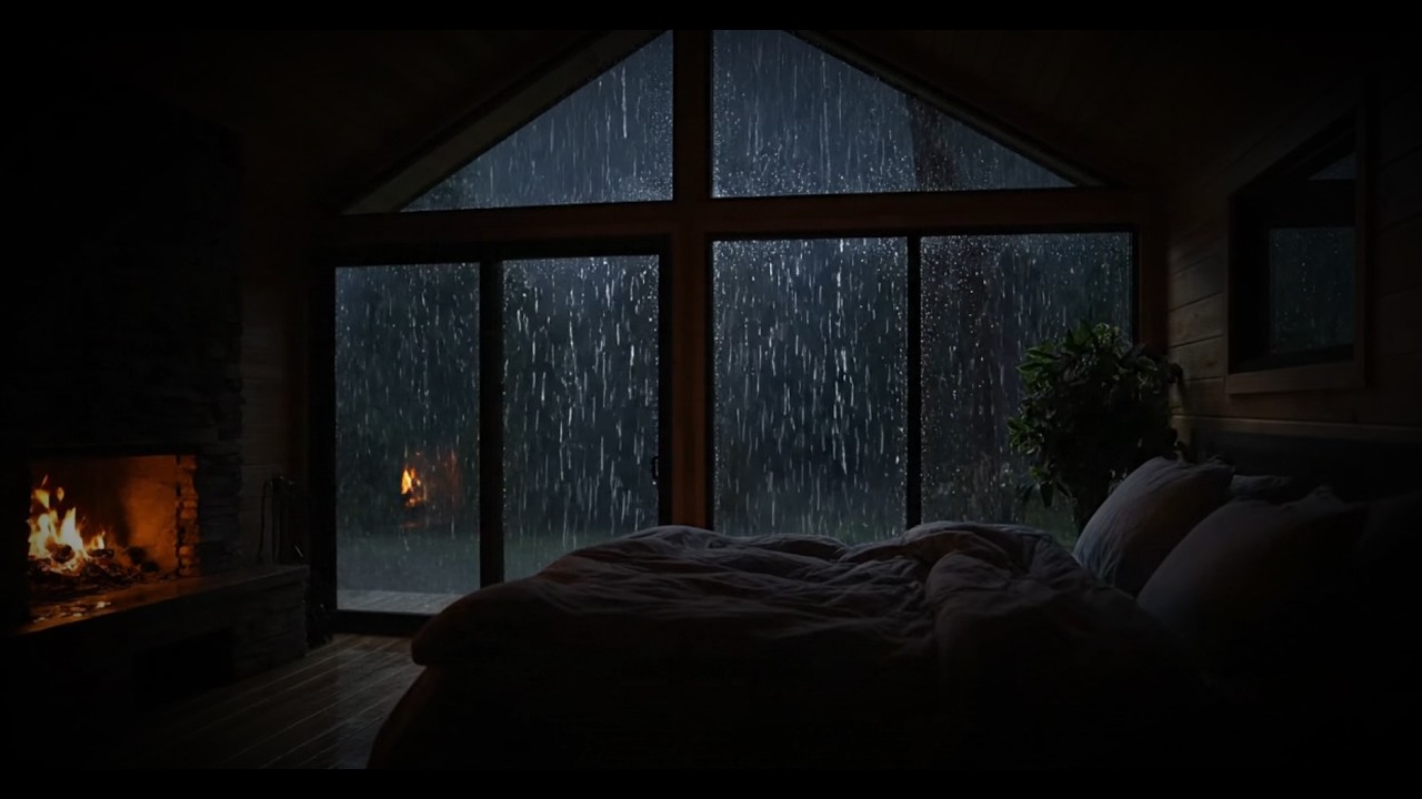 No Ads Rain Sounds for Sleeping – ASMR Intense Rain Outside Window for Deep Sleep & Anxiety Relief