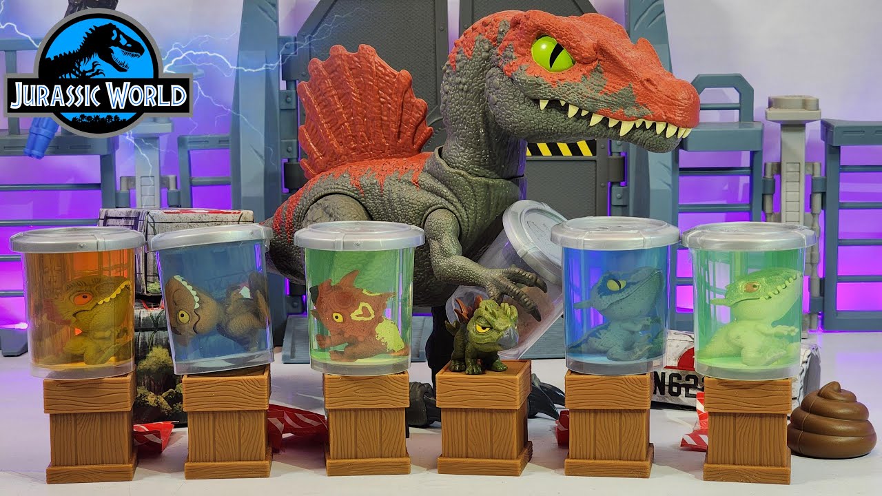 Jurassic World Crushivores SPINOSAURUS y MINI SNAP SQUAD Colección Completa!