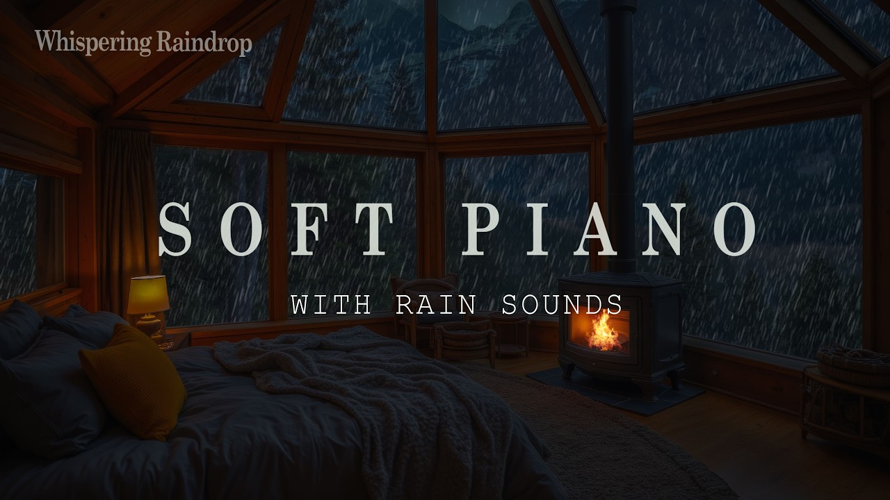 Peaceful Piano Music + Rainfall in the Bedroom 🌧️ Insomnia and Deep Rest, Stress Relief, Meditation