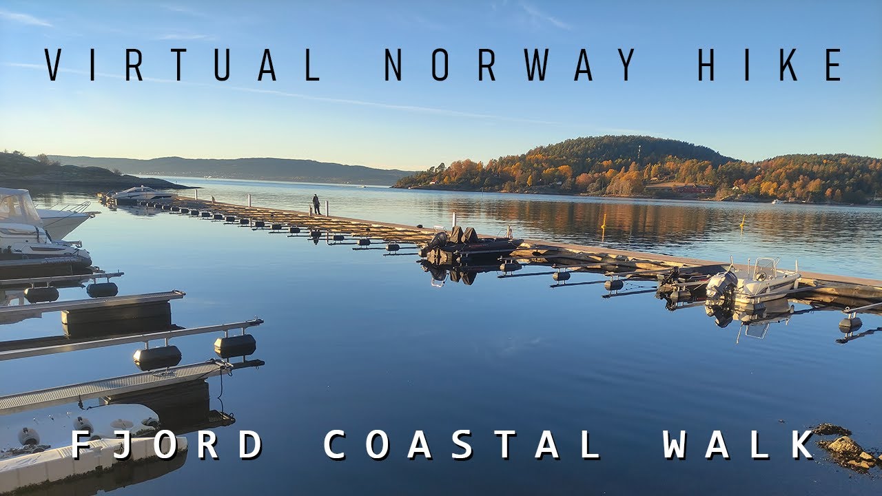 Autumn walk to the fjord beach
