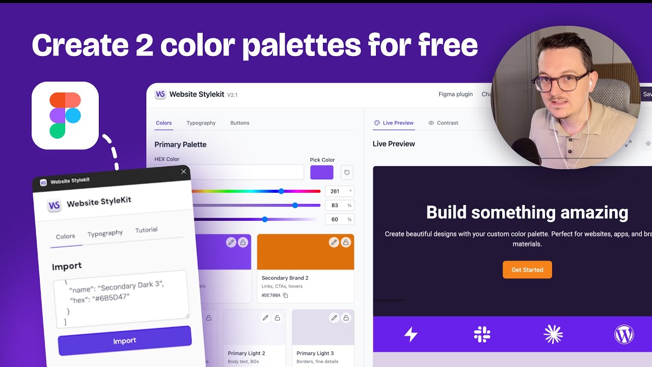 Теперь с помощью WebsiteStylekit можно создать 2 цветовые палитры.