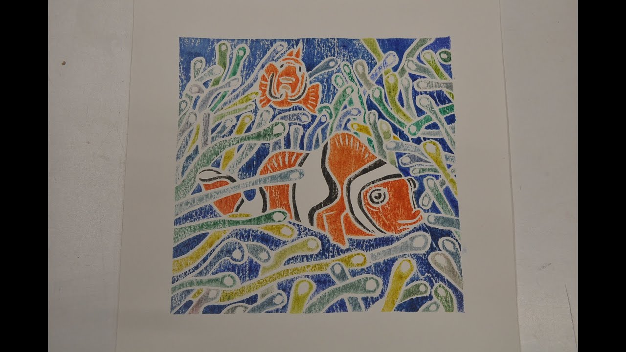 White line woodblock printmaking