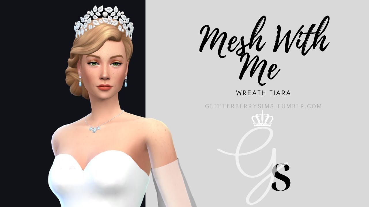 Sims 4 CC Mesh- Wreath Tiara Speed Mesh
