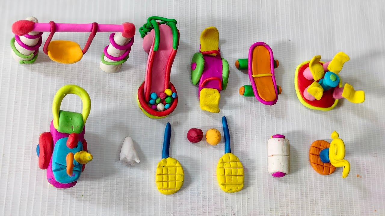 DIY Mini Clay Playland 🌈 | Colorful Playground Toys Making for Kids#claycraft #claytoys 