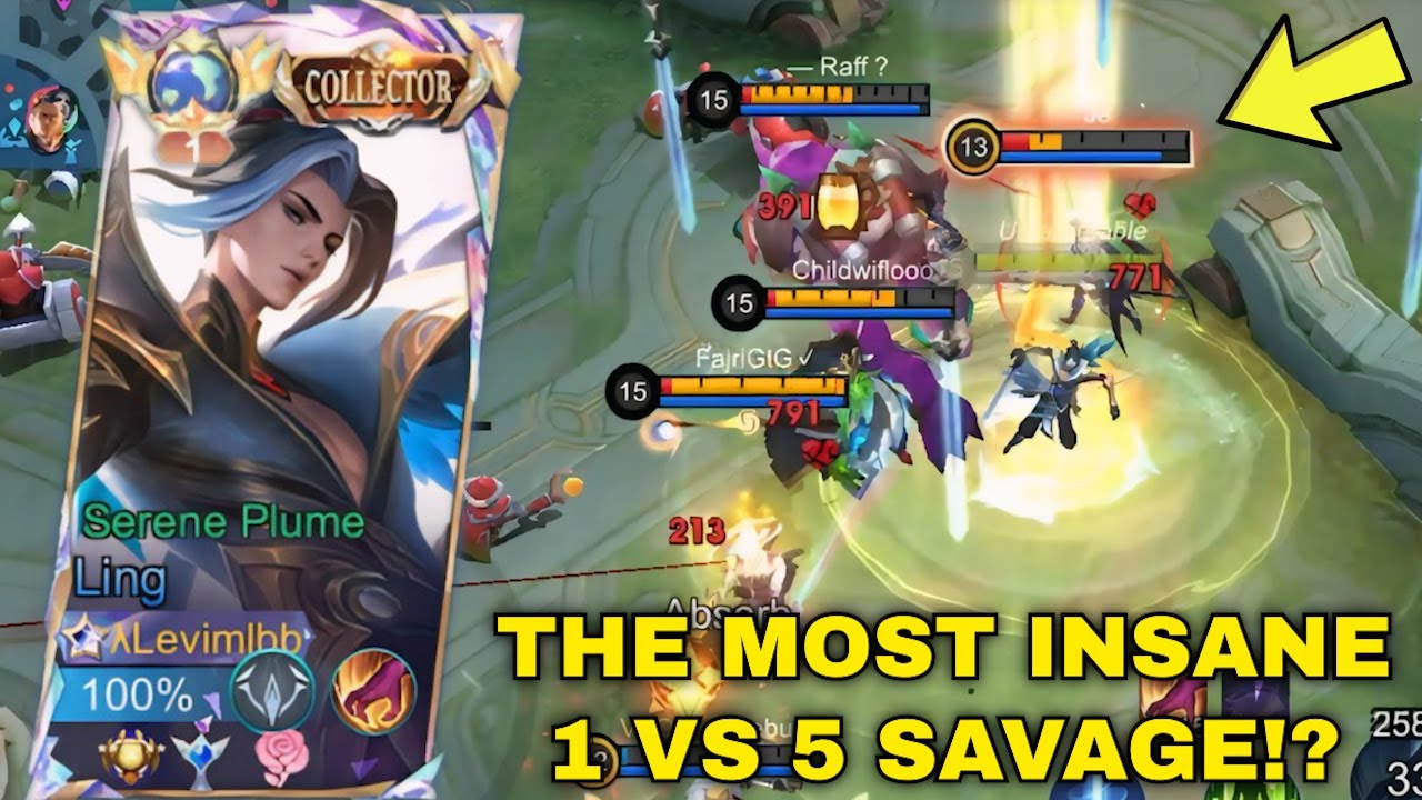THE MOST INSANE LING 1 VS 5 FASTHAND SAVAGE!? | LING FASTHAND GAMEPLAY WITH BEST BUILD & EMBLEM 2024