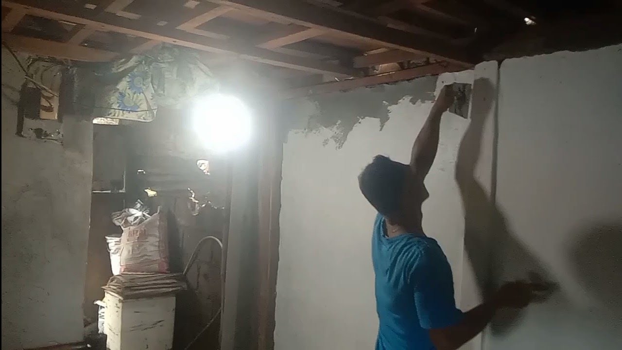 Nag skimcoat naman na amin pader si Jeef 🧱🏠