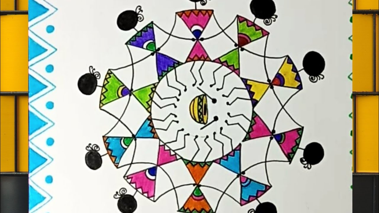 How to Draw Warli Painting||Folk Art||Tribal Art||Easy Warli Art For Beginners