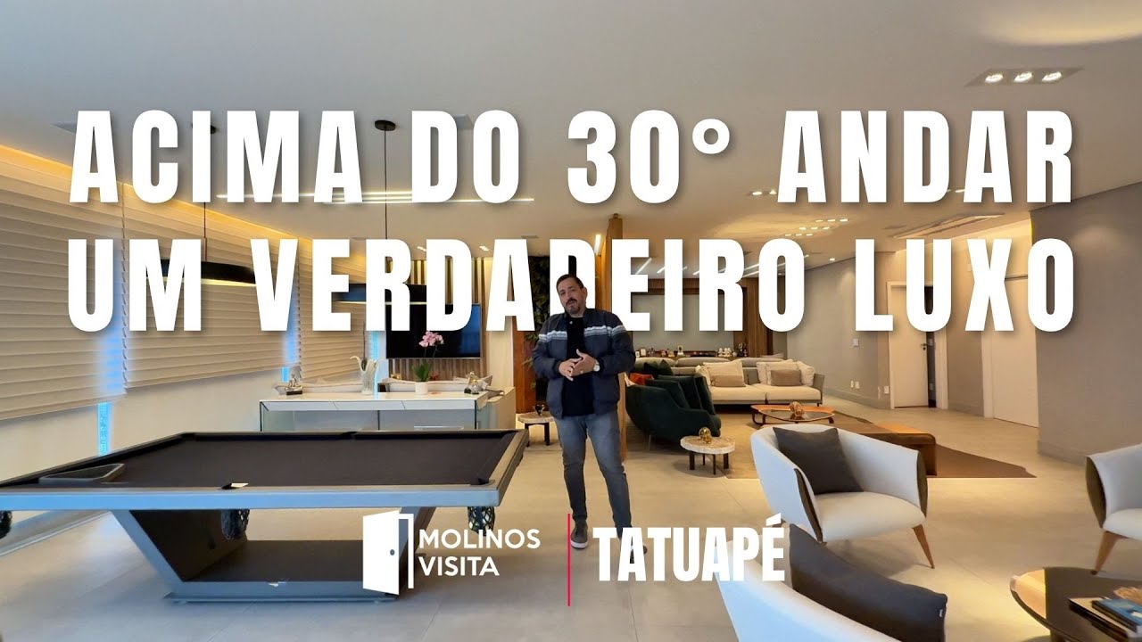 APARTAMENTO LUXUOSO DE R$12.000.000 COM UMA MESA DE BILHAR NO LIVING NO CORAÇÃO DO TATUAPÉ! | MC4813