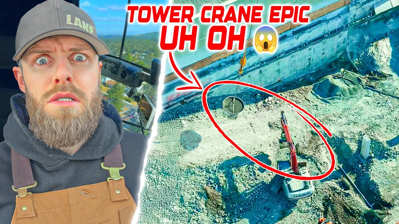 Tower Crane Operator POV - Double Bucket Concrete Pour! 