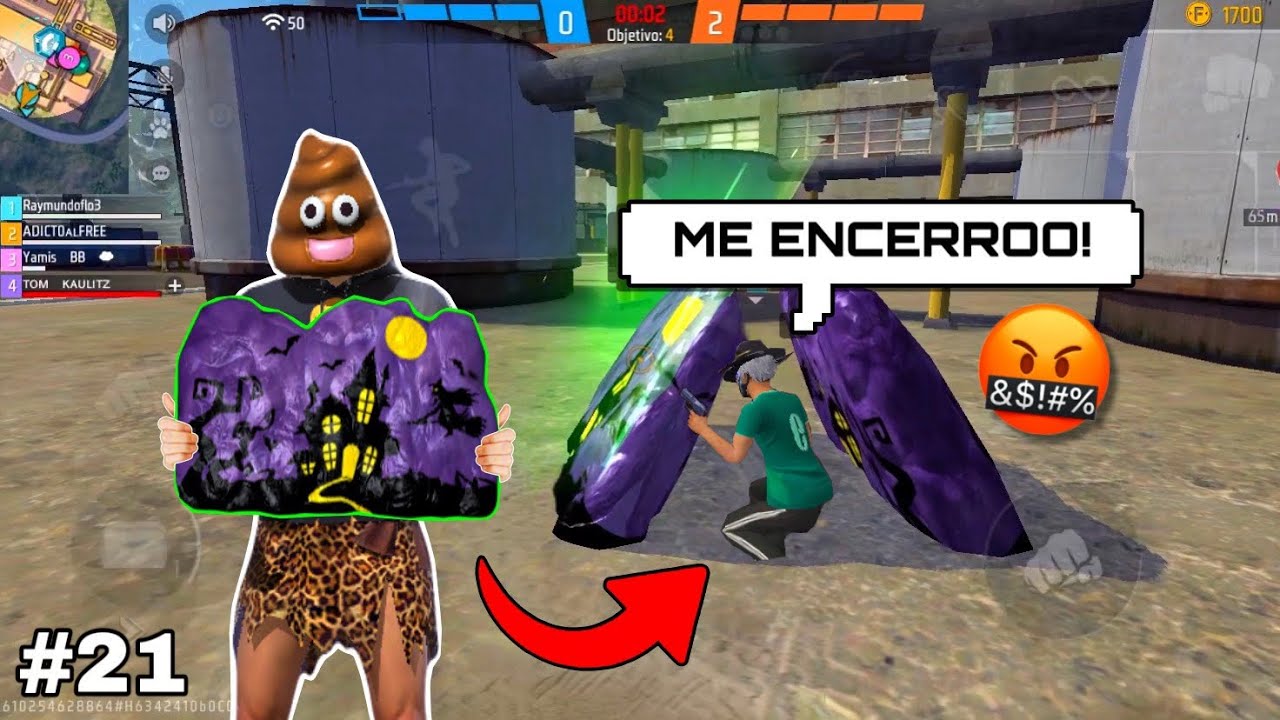 Encerrando a jugadores con PAREDES en FREE FIRE #21 (con paredes peque&ntilde;as de halloween) 😂