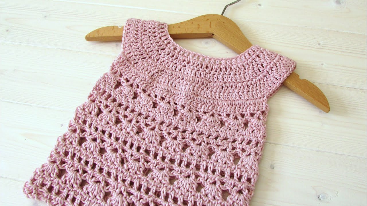 How to crochet an EASY lace baby dress