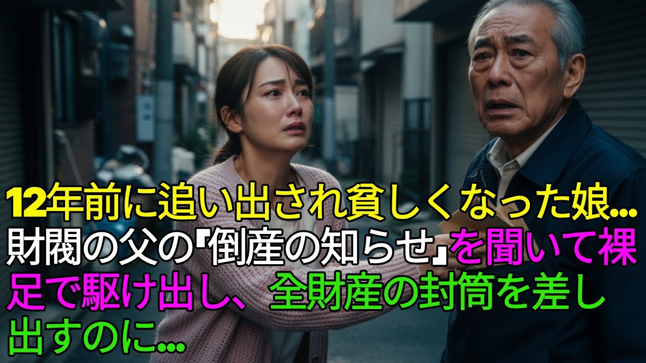 12年前に追い出され貧しくなった娘… 財閥の父の「倒産の知らせ」を聞いて裸足で駆け出し、全財産の封筒を差し出すのに…ㅣ老後の話ㅣ話ラジオㅣオーディオドラマㅣ感動話ㅣオーディオブック
