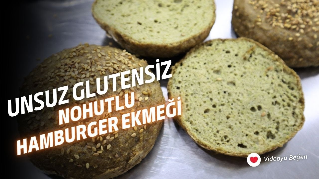 Unsuz Glutensiz Nohutlu Hamburger Ekmeği