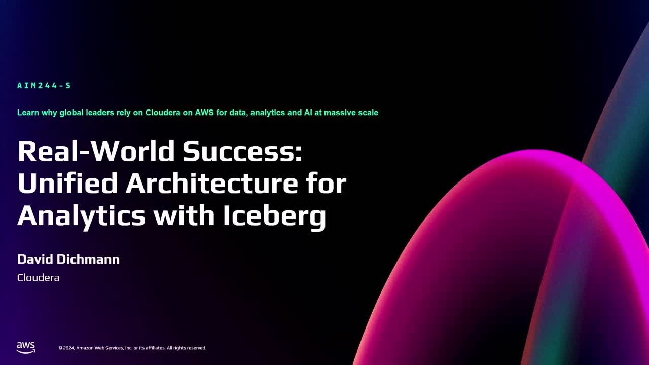 AWS re:Invent 2024 - Real-world success: Unified architecture for analytics with Iceberg (AIM244)