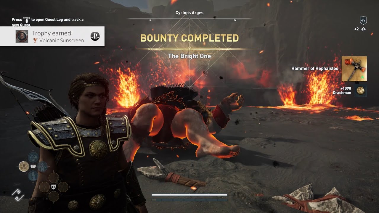 Assassin's Creed Odyssey - The Bright One - Arges Boss Fight - Volcanic Sunscreen Trophy