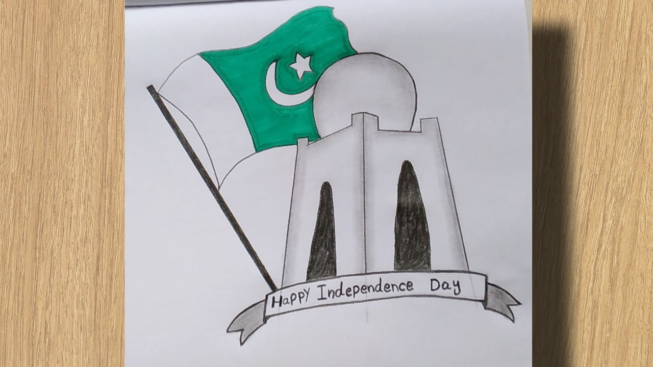 14 August Drawing | Pakistan Independence Day Drawing | Independence Day Drawing Easy |Azadi Drawing