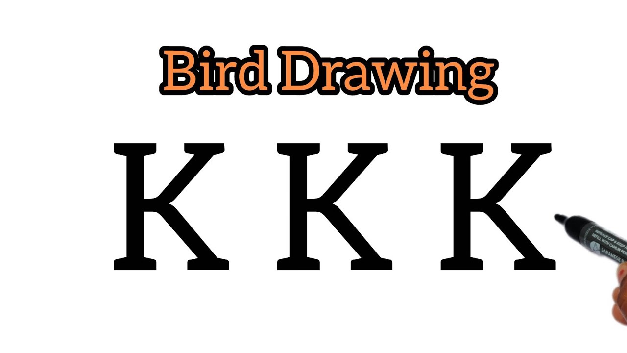  Birds Drawing Easy | How to Turn Letter KKK Into Cute  Birds | Birds Drawing KKK😍🐦🐤