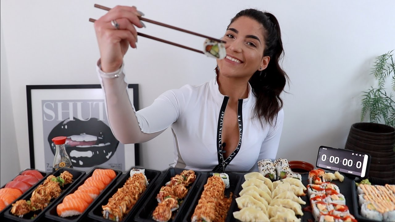 100 PIECE Sushi & Gyoza FEAST Challenge | GirlVsFood #shutkeverofficial