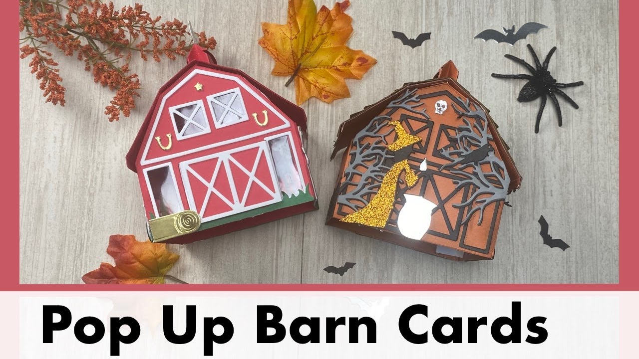 Pop up Barn Cards That Fold Flat For Mailing