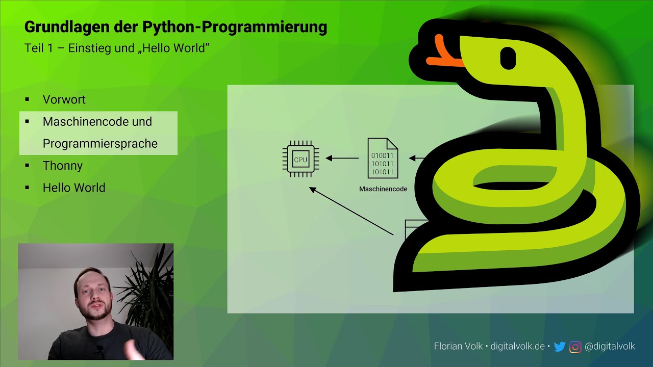 Grundlagen der Python-Programmierung #01 Einstieg und 
