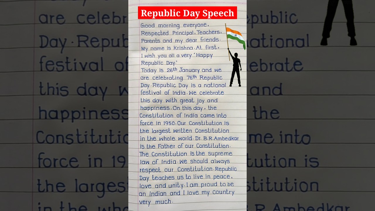 Republic Day Speech 2025 | Speech On Republic Day in English | #shorts