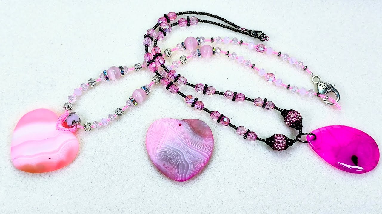 2 Necklace designs for the price of 1! Now with BONUS Jenny! Opening my Softflex agate pendant order