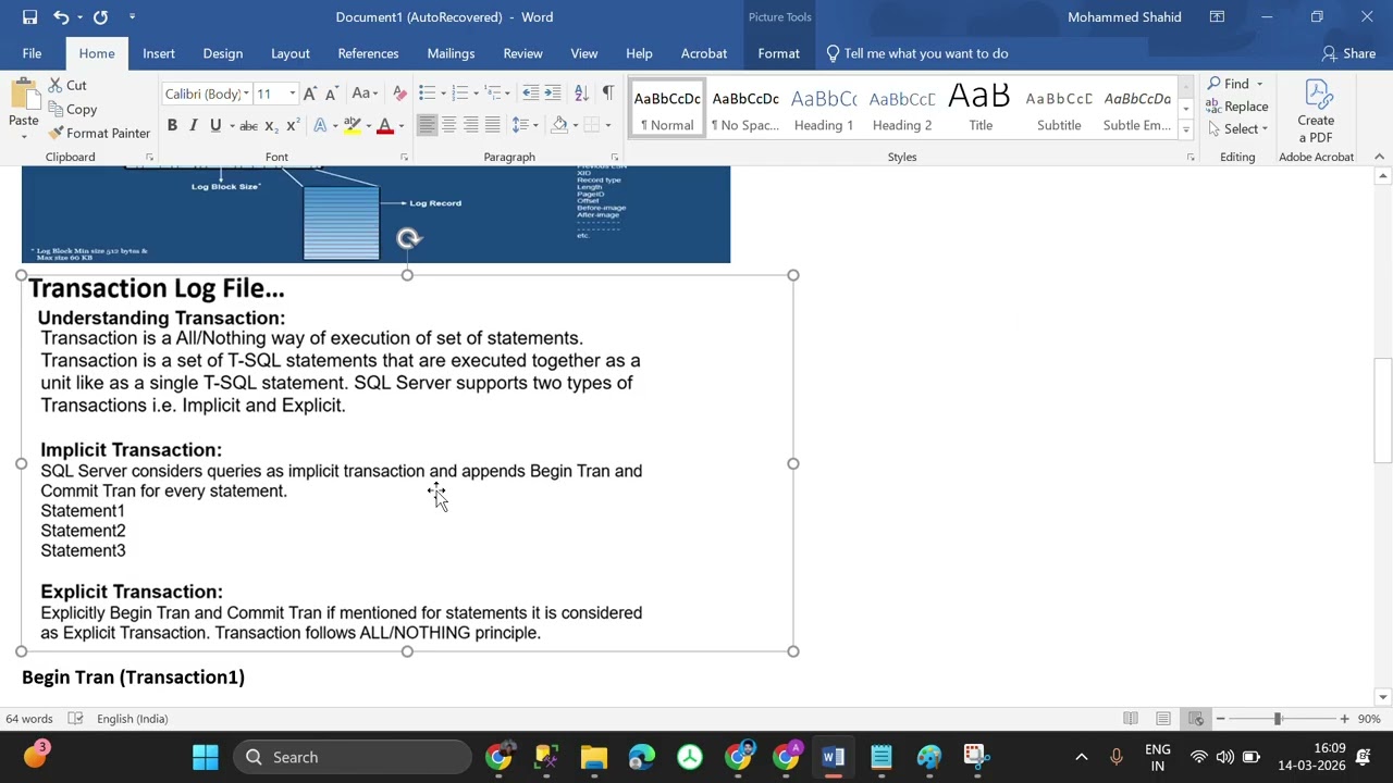 SQLSession20| Transaction Log Architecture, WAL Concept, Implicit vs Explicit |Log Records Explained