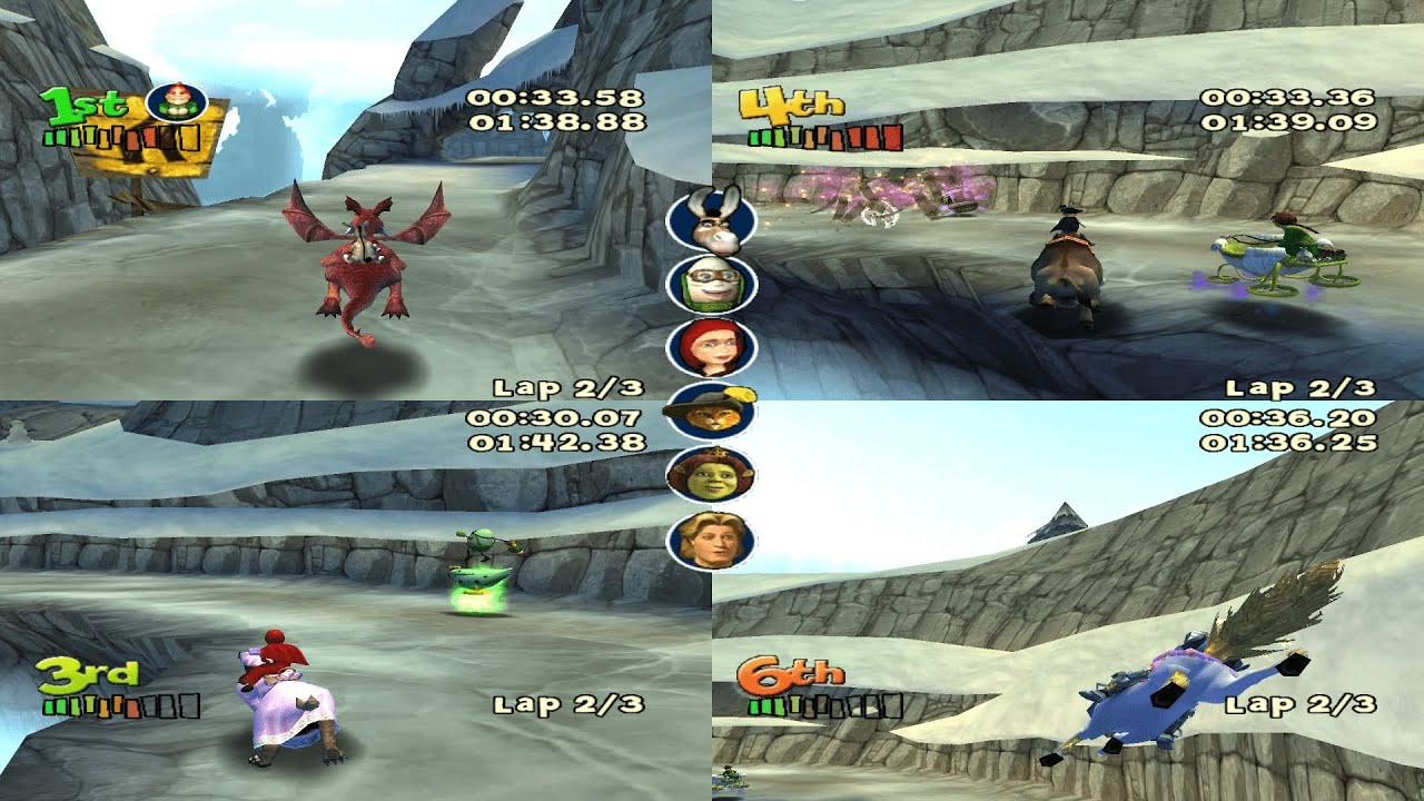 Shrek Smash n' Crash Racing - Mirrored Tournament (AI Friends and AI Me - Gamecube/Dolphin)