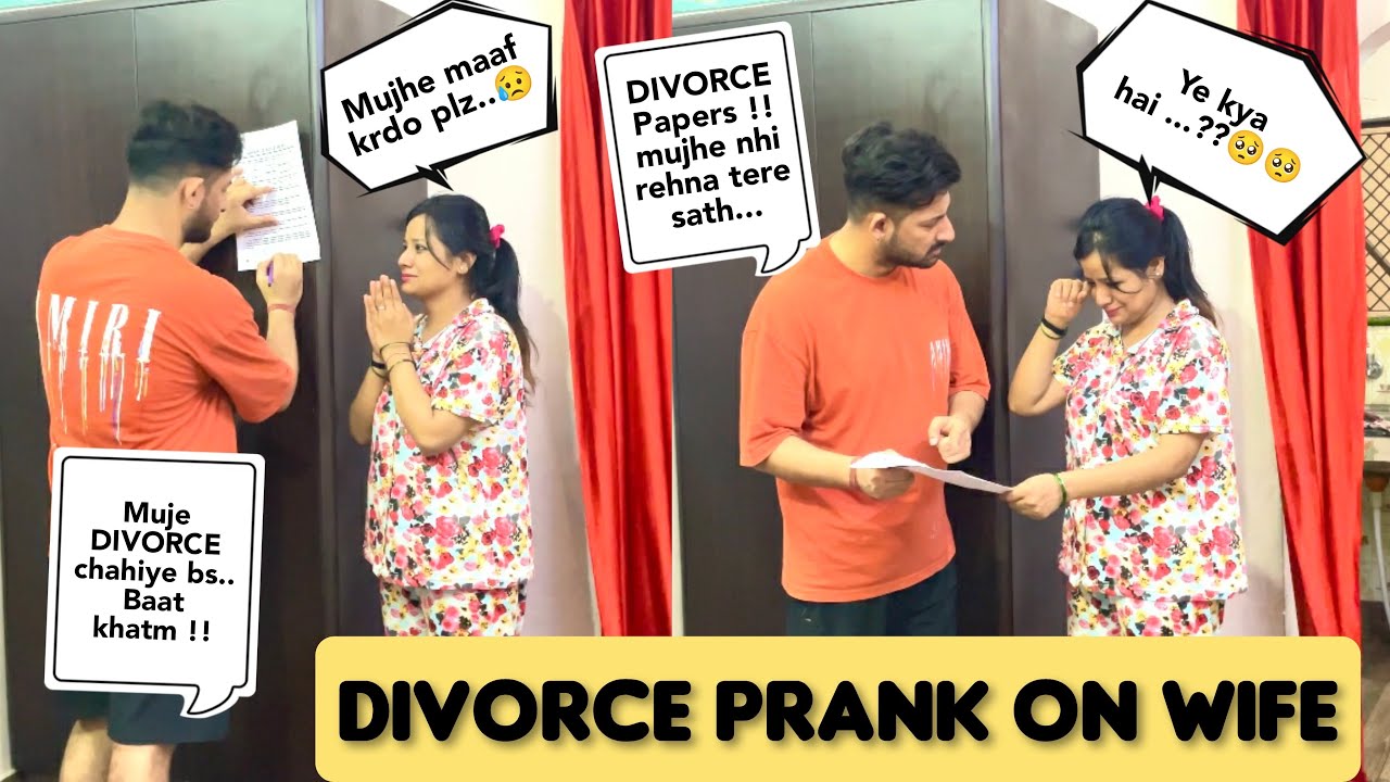 Divorce prank on wife for 24 hours || epic reaction of wife || prank on indian wife || lucky parul