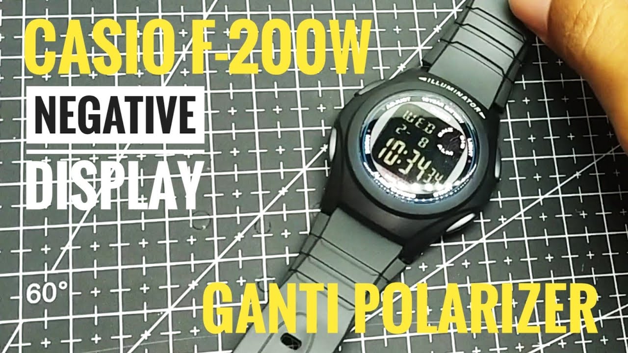 Casio F-200W Mod - Negative Display - Ganti Polarizer